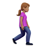 Fußgängerin: mittlere Hautfarbe, nach rechts