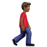 Fußgänger: mitteldunkle Hautfarbe, nach rechts