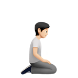 kniende Person: helle Hautfarbe, nach rechts