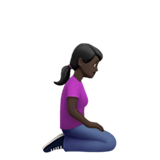 kniende Frau: dunkle Hautfarbe, nach rechts