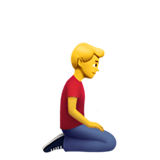 kniender Mann: nach rechts