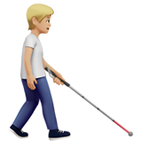 Person mit Langstock: mittelhelle Hautfarbe, nach rechts