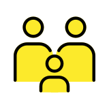 Familie: 2 Erwachsene, 1 Kind - OpenMoji