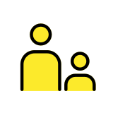 Familie: 1 Erwachsene(r), 1 Kind - OpenMoji