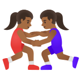 ringende Frauen: mitteldunkle Hautfarbe