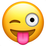 Verrückt Emoji streckt Zunge