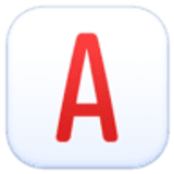 Großbuchstabe A in rotem Quadrat - Facebook