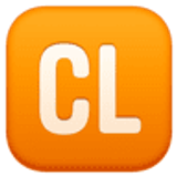 Großbuchstaben CL in rotem Quadrat - Facebook