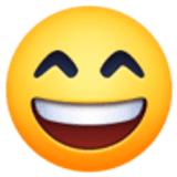 Grinsendes Gesicht mit lachenden Augen - Facebook