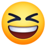 Grinsegesicht mit zugekniffenen Augen - Facebook