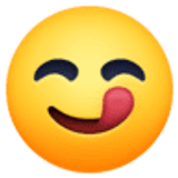 Sich die Lippen leckendes Gesicht - Facebook