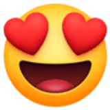 Lächelndes Gesicht mit herzförmigen Augen - Facebook