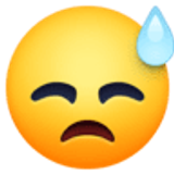 Bedrücktes Gesicht mit Schweiß - Facebook