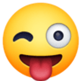 Zwinkerndes Gesicht mit herausgestreckter Zunge - Facebook