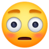 Errötetes Gesicht mit großen Augen - Facebook