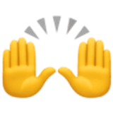 Zwei erhobene Handflächen - Facebook