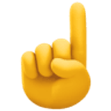 Nach oben weisender Zeigefinger von vorne - Facebook