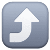 Geschwungener Pfeil nach oben - Facebook