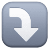 Geschwungener Pfeil nach unten - Facebook