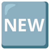 Wort „New“ in blauem Quadrat - Noto Color Emoji
