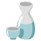 Sake-Flasche mit Tasse - Noto Color Emoji