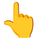 Nach oben weisender Zeigefinger von hinten - Noto Color Emoji
