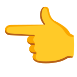 Nach links weisender Zeigefinger - Noto Color Emoji