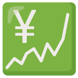 Steigende Kurve mit Yen-Zeichen - Noto Color Emoji