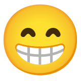 Strahlendes Gesicht mit lachenden Augen - Noto Color Emoji