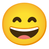 Grinsendes Gesicht mit lachenden Augen - Noto Color Emoji