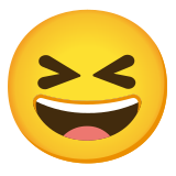 Grinsegesicht mit zugekniffenen Augen - Noto Color Emoji