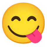 Sich die Lippen leckendes Gesicht - Noto Color Emoji