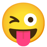 Zwinkerndes Gesicht mit herausgestreckter Zunge - Noto Color Emoji