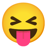 Gesicht mit herausgestreckter Zunge und zusammengekniffenen Augen - Noto Color Emoji