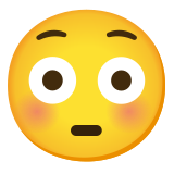 Errötetes Gesicht mit großen Augen - Noto Color Emoji