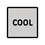 Wort „Cool“ in blauem Quadrat - OpenMoji