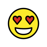 Lächelndes Gesicht mit herzförmigen Augen - OpenMoji