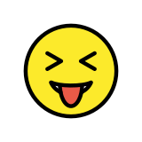 Gesicht mit herausgestreckter Zunge und zusammengekniffenen Augen - OpenMoji
