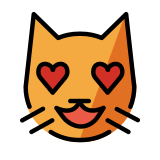 Lachende Katze mit Herzen als Augen - OpenMoji