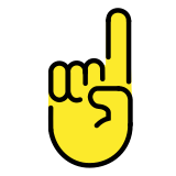 Nach oben weisender Zeigefinger von vorne - OpenMoji