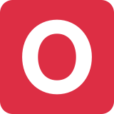 Großbuchstabe O in rotem Quadrat - Twitter / X