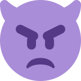 Wütendes Gesicht mit Hörnern - Twitter / X