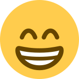 Strahlendes Gesicht mit lachenden Augen - Twitter / X