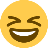 Grinsegesicht mit zugekniffenen Augen - Twitter / X