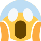 Vor Angst schreiendes Gesicht - Twitter / X