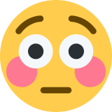 Errötetes Gesicht mit großen Augen - Twitter / X