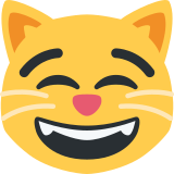 Grinsende Katze mit lachenden Augen - Twitter / X