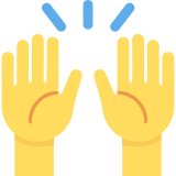 Zwei erhobene Handflächen - Twitter / X