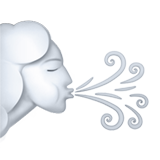 Frau bläst Wolke Emoji