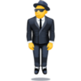 Schwebender Mann im Anzug - Facebook